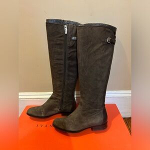 Ivanka Trump Gray Multi Suede and Leather ‘Larissa’ Boot Size 7.5